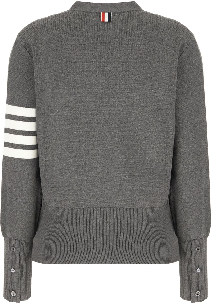 Thom Browne Thom Browne Grey cotton cardigan Grijs
