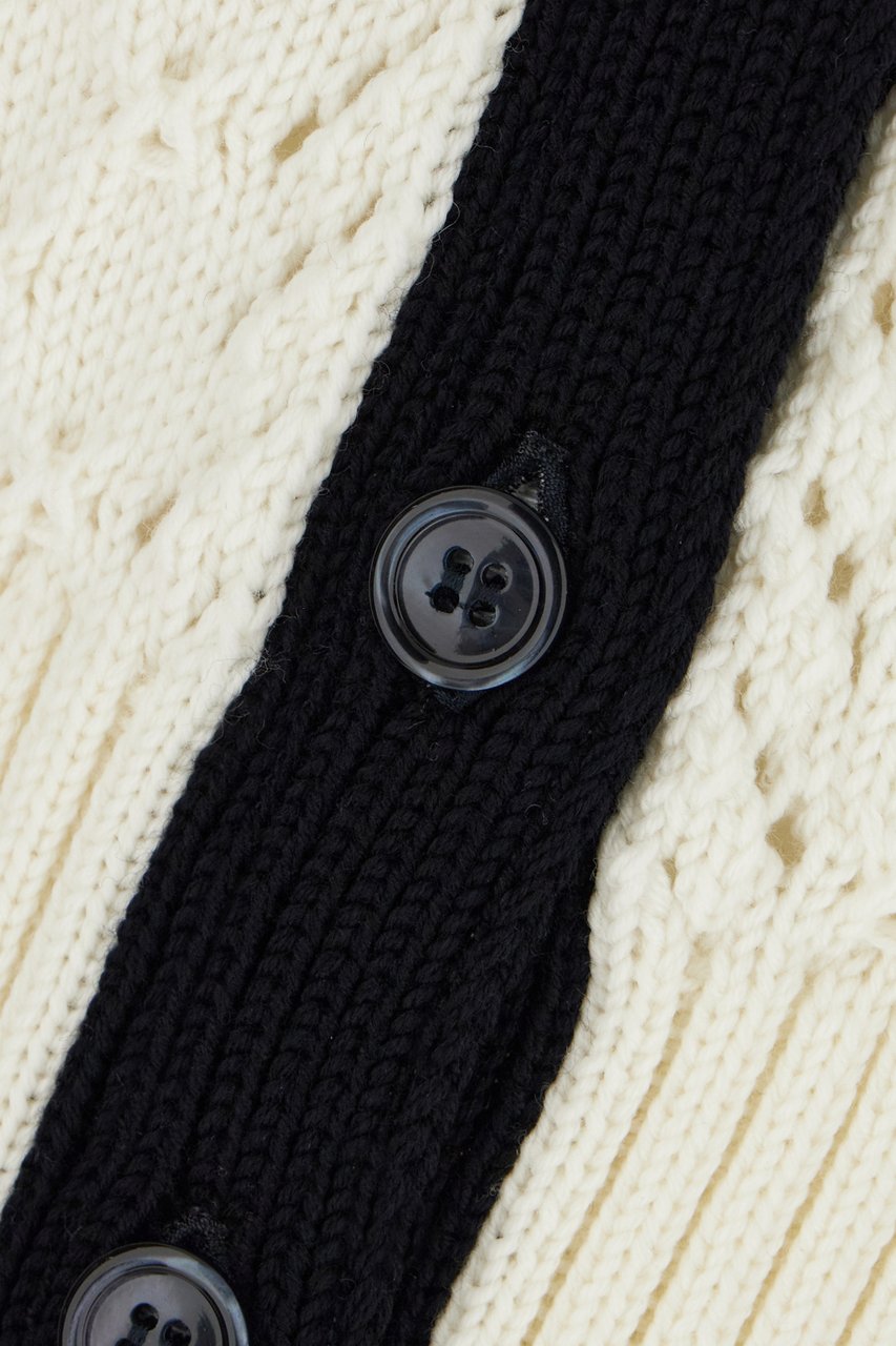 Thom Browne Thom Browne Ivory wool cardigan Neutraal