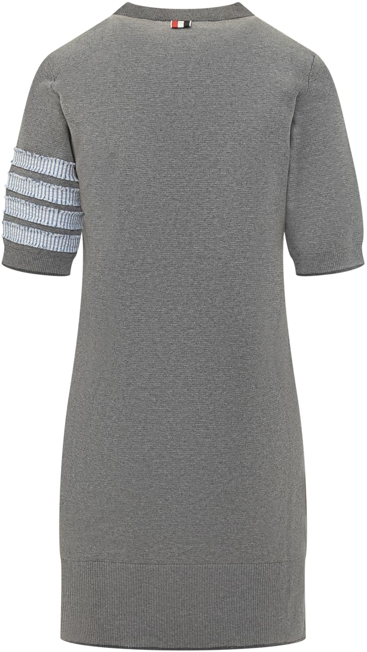 Thom Browne Abito in Cotone con Logo 4Bar Grijs