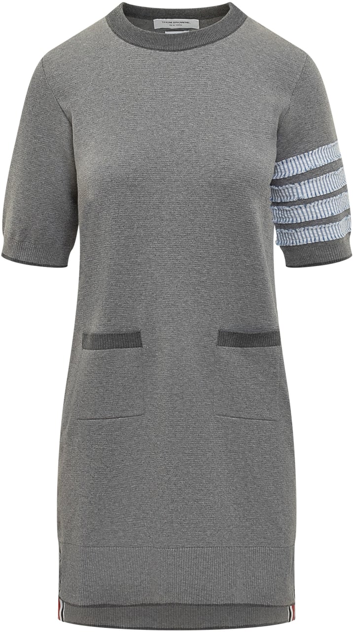 Thom Browne Abito in Cotone con Logo 4Bar Grijs
