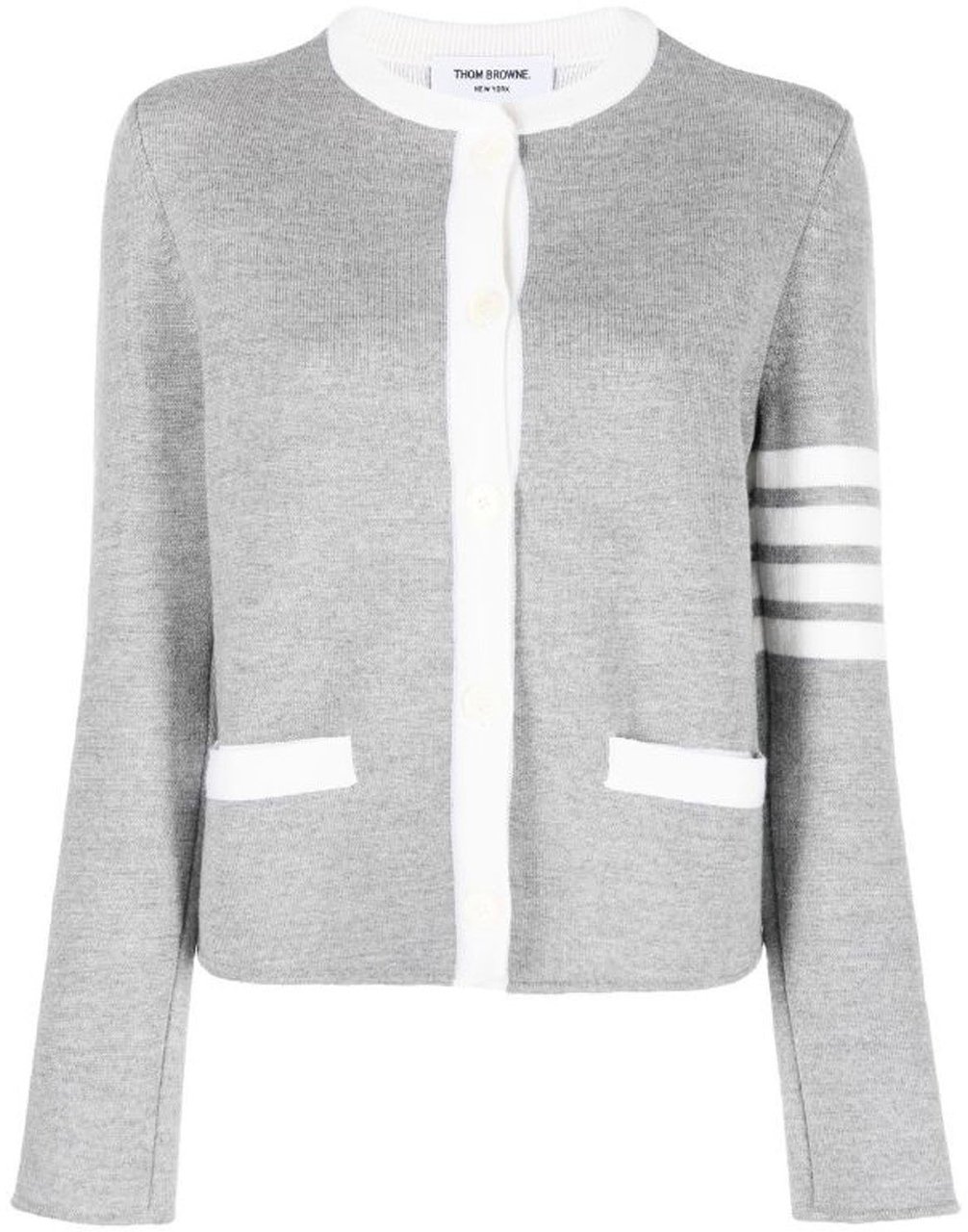 Thom Browne Thom Browne 4- Bar Wool Cardigan Grijs