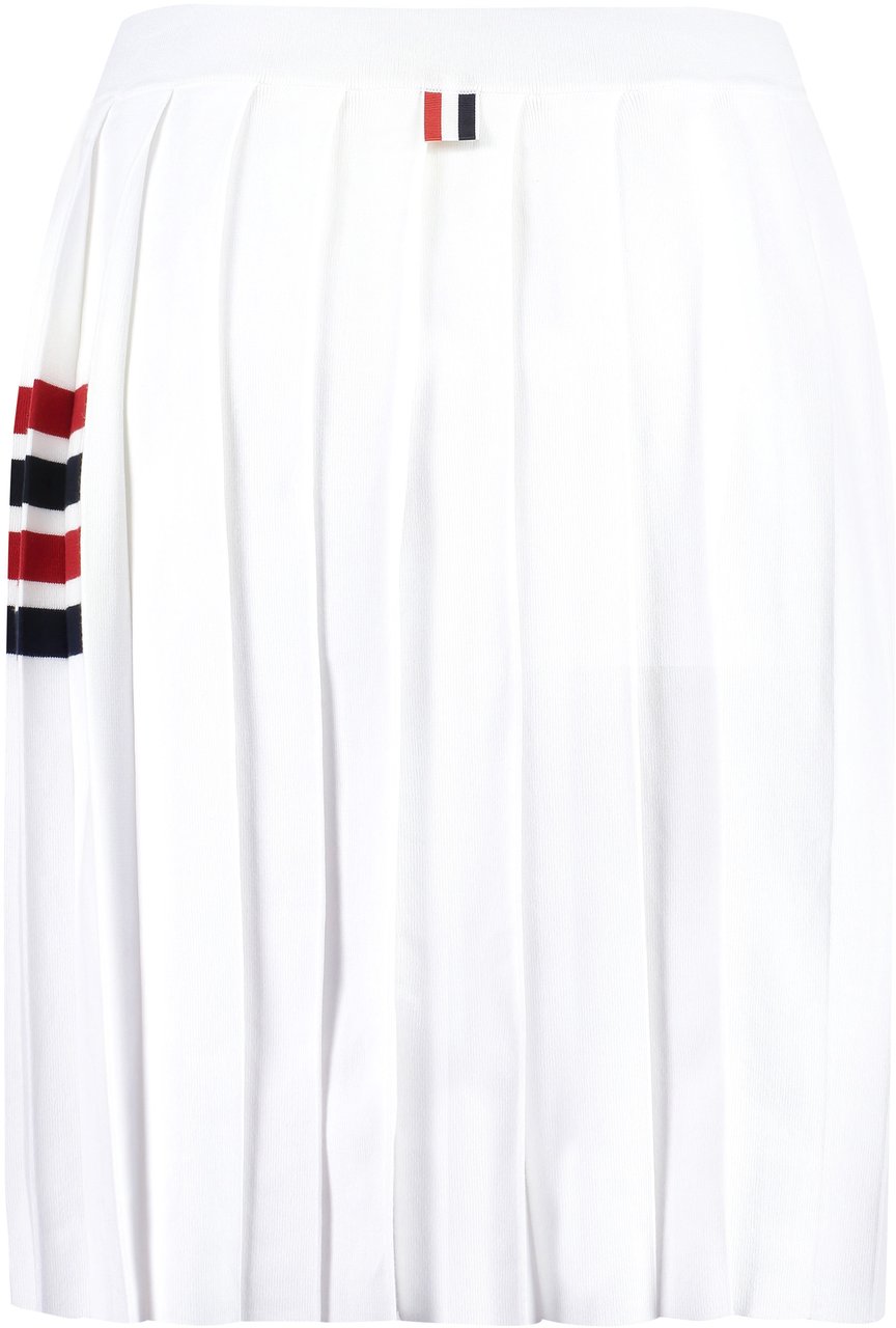 Thom Browne Pleated knitted skirt Wit