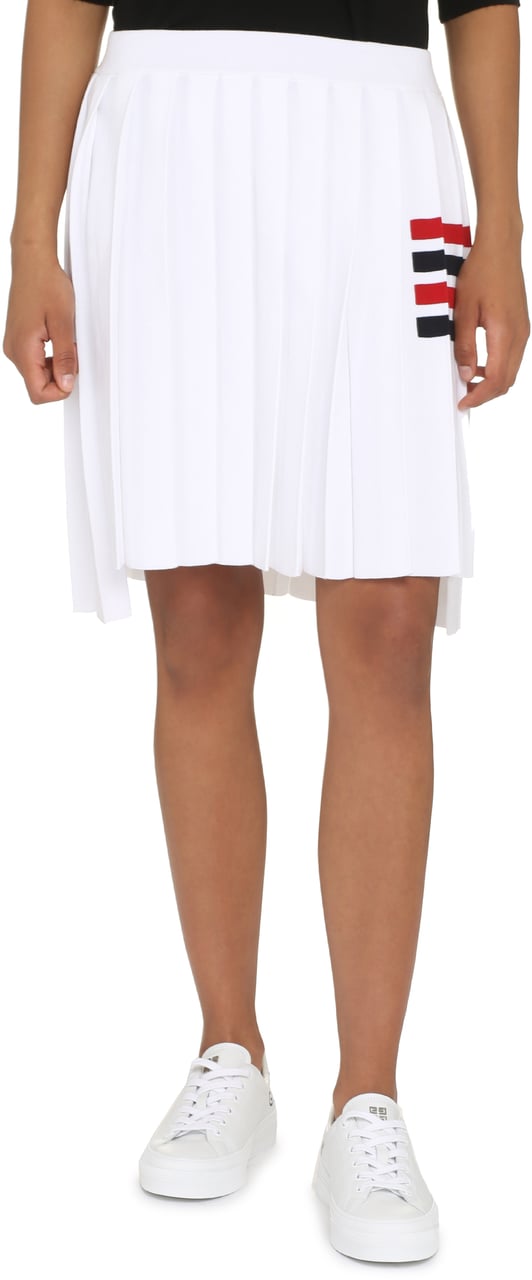 Thom Browne Pleated knitted skirt Wit