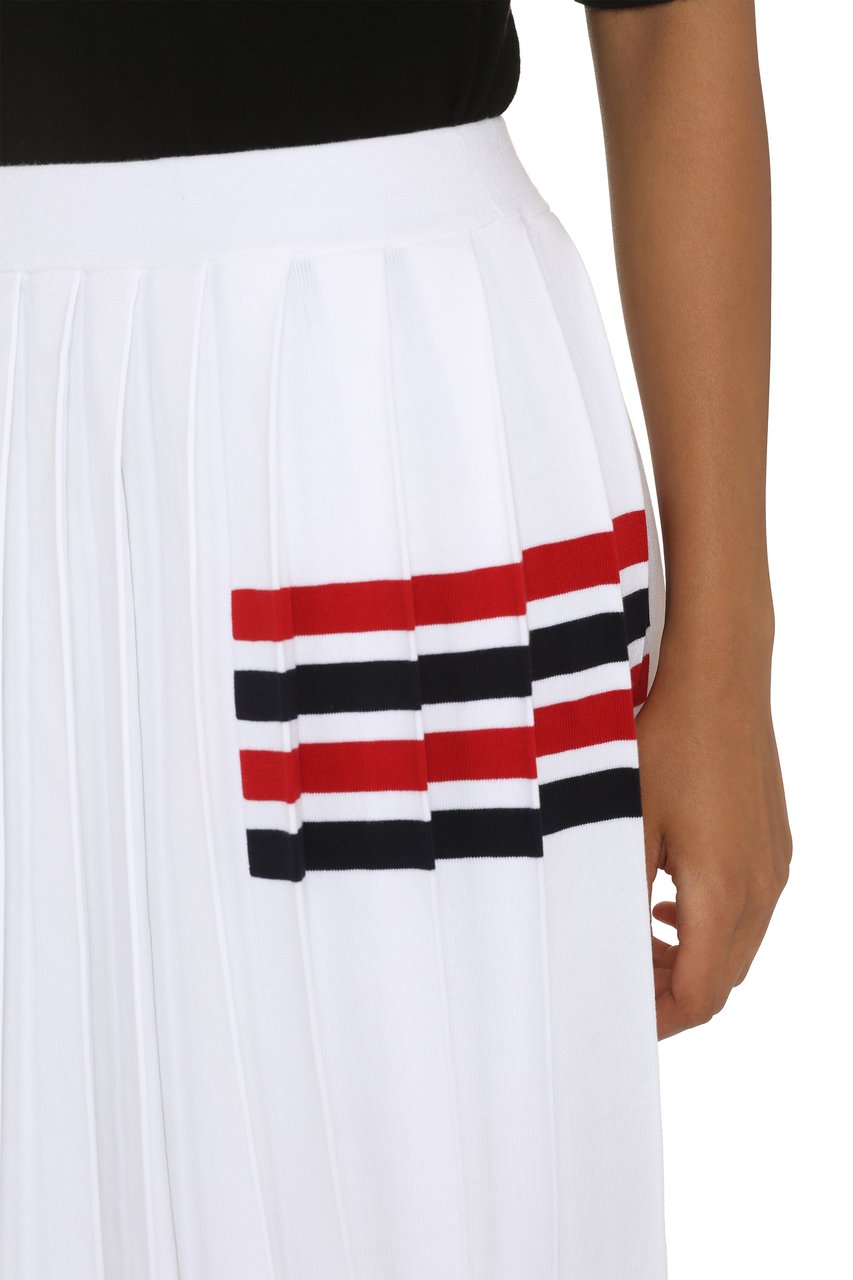 Thom Browne Pleated knitted skirt Wit