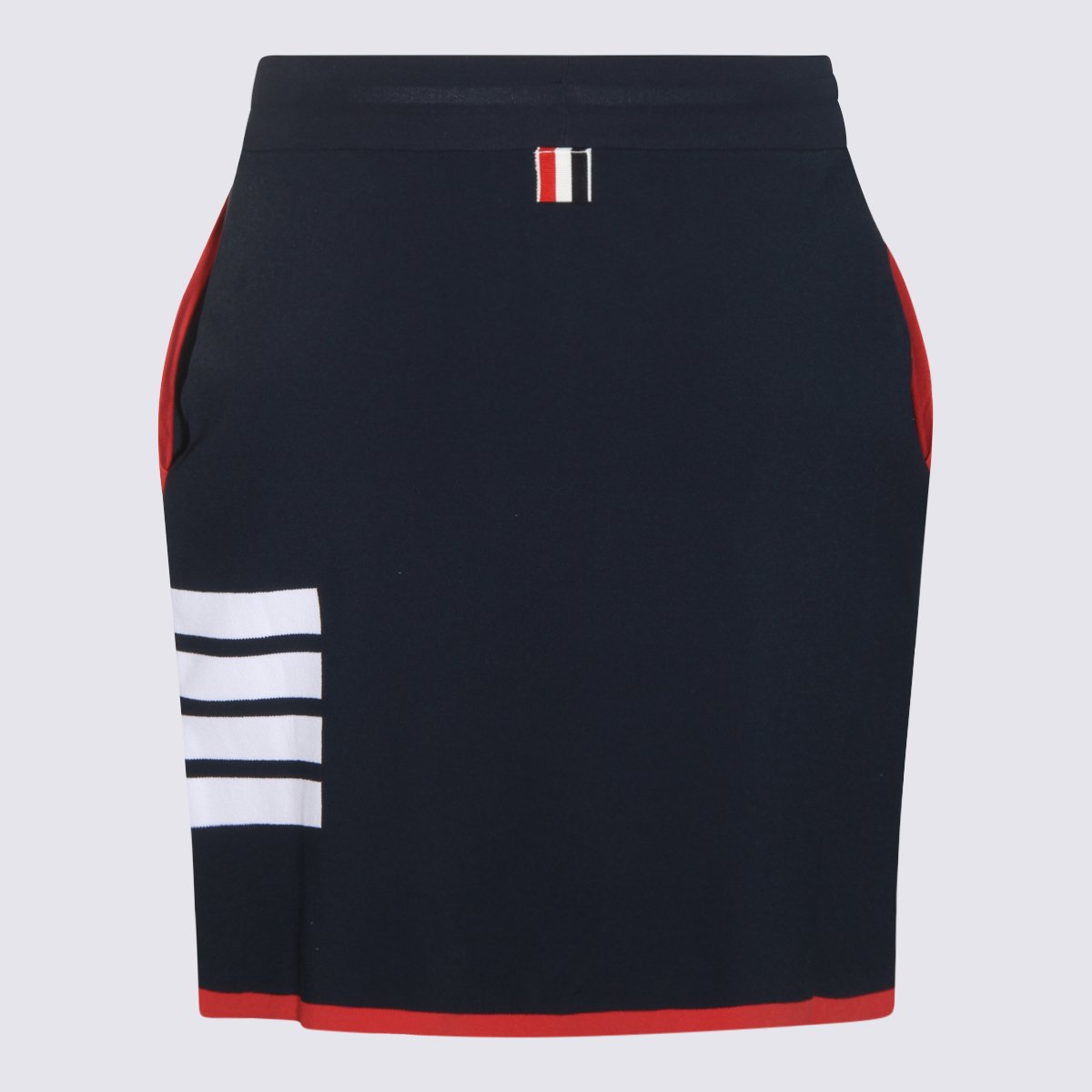 Thom Browne Sporty Black Skirt with Red Trim Zwart