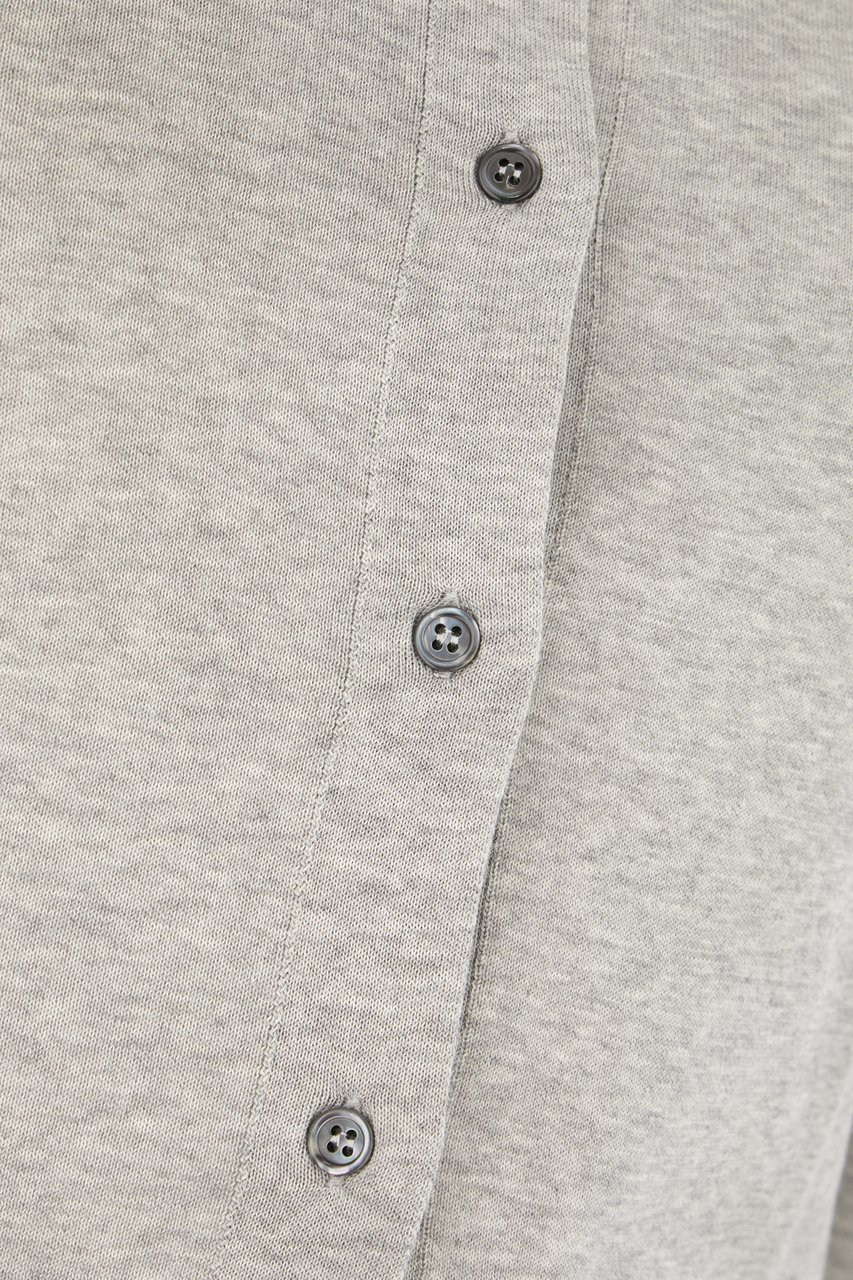 Thom Browne Thom Browne Melange grey cotton polo shirt Grijs