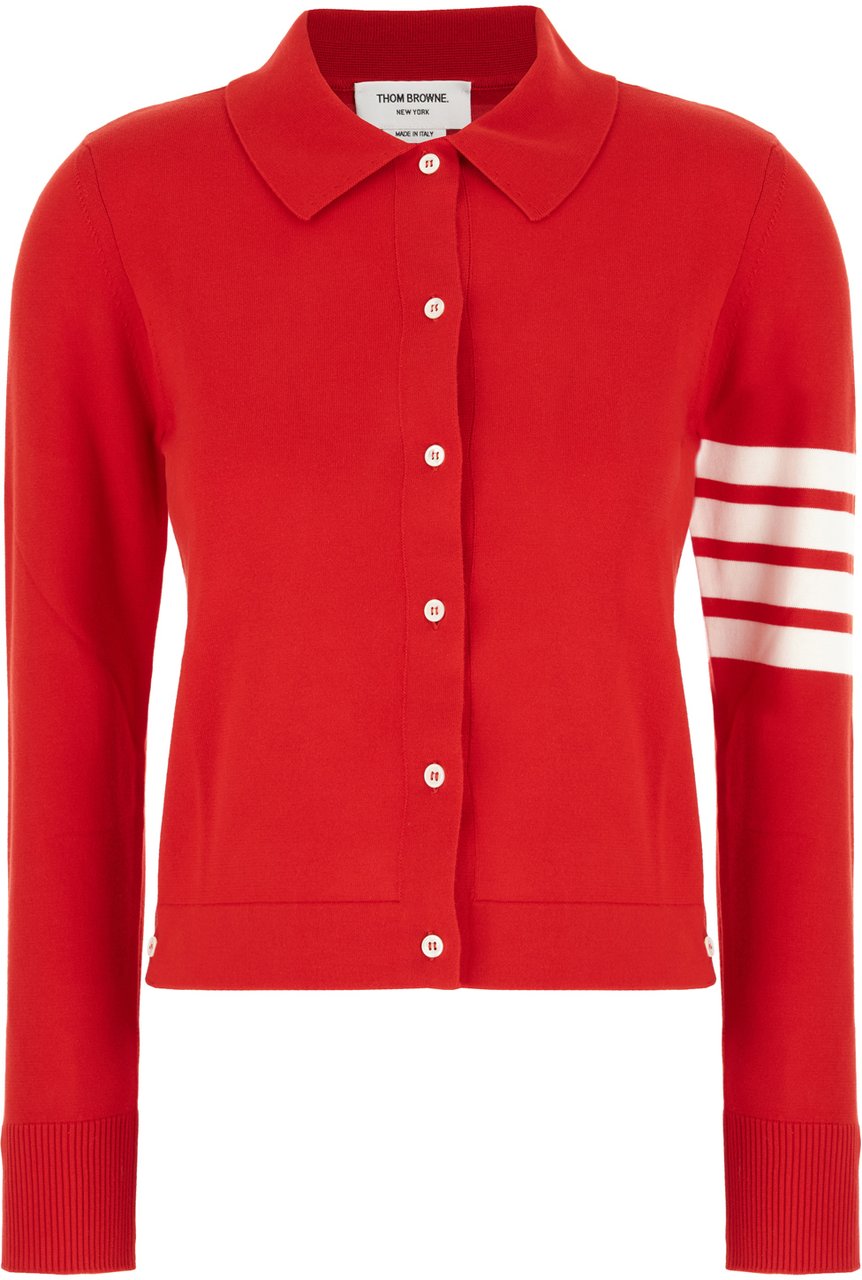 Thom Browne Thom Browne Red cotton polo shirt Rood