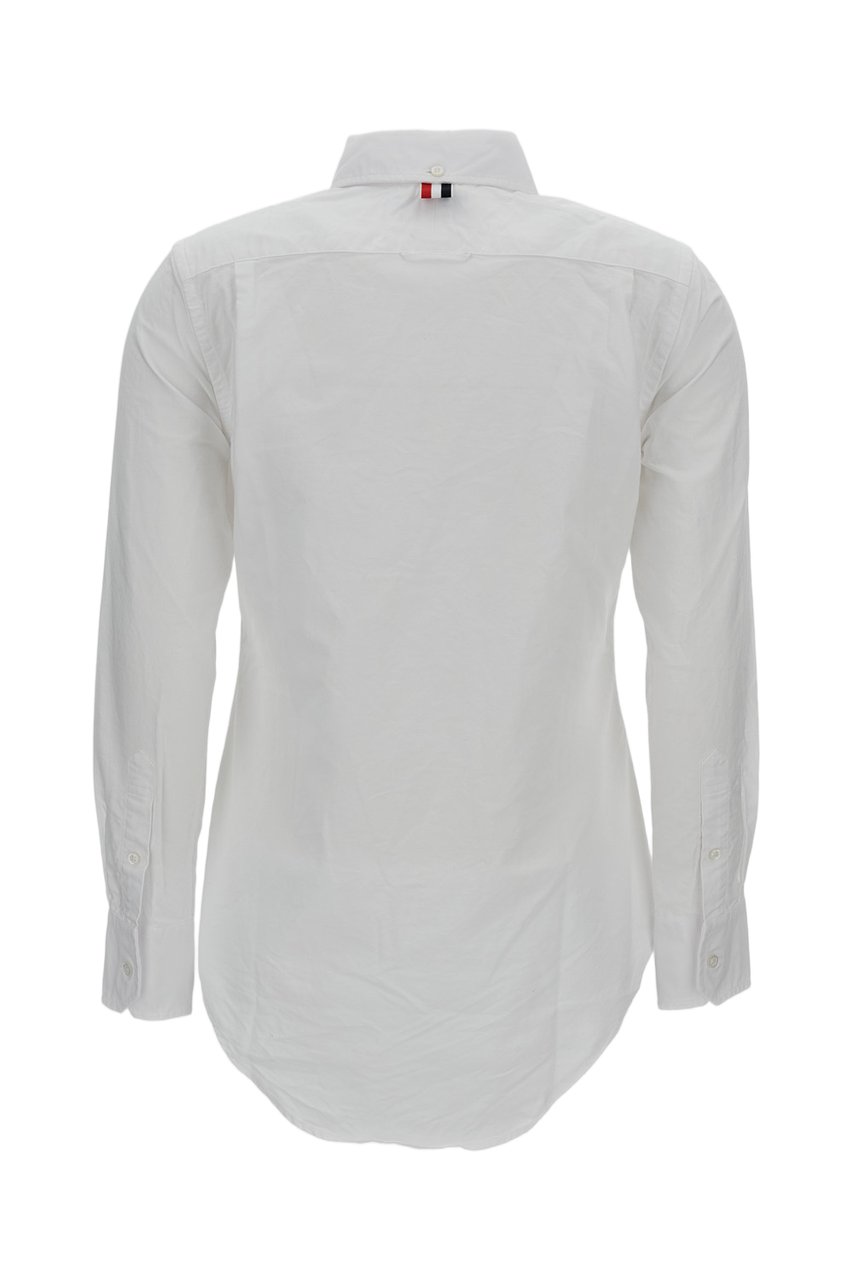 Thom Browne Oxford Long-Sleeved Shirt with Button-Down Collar Wit