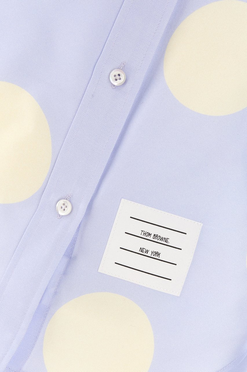 Thom Browne Thom Browne Printed silk shirt Lichtblauw