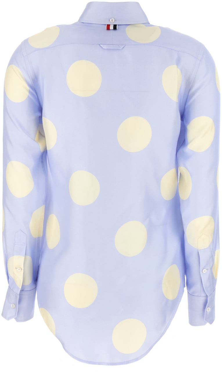 Thom Browne Thom Browne Printed silk shirt Lichtblauw