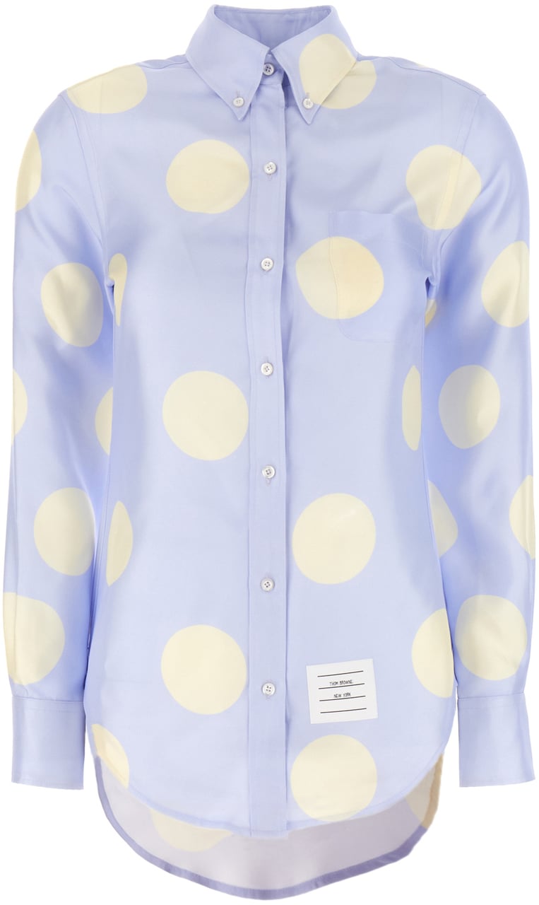 Thom Browne Thom Browne Printed silk shirt Lichtblauw