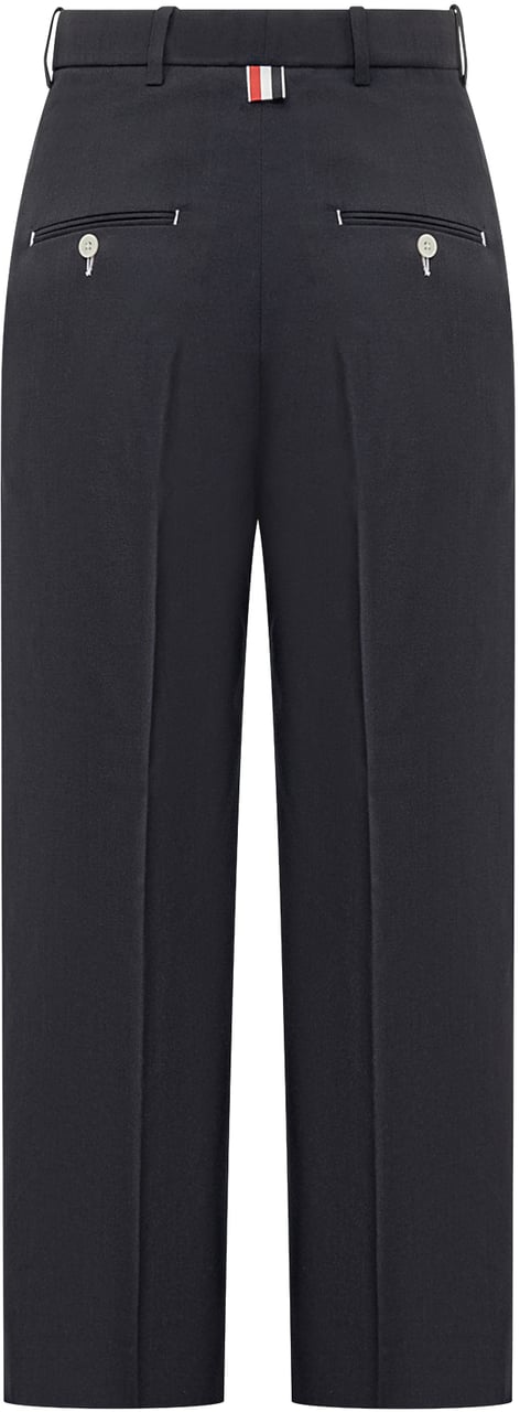 Thom Browne Pantaloni a Vita Alta Blauw