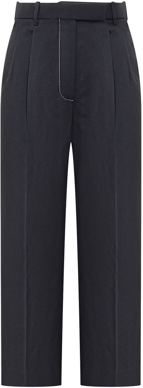 Thom Browne Pantaloni a Vita Alta Blauw