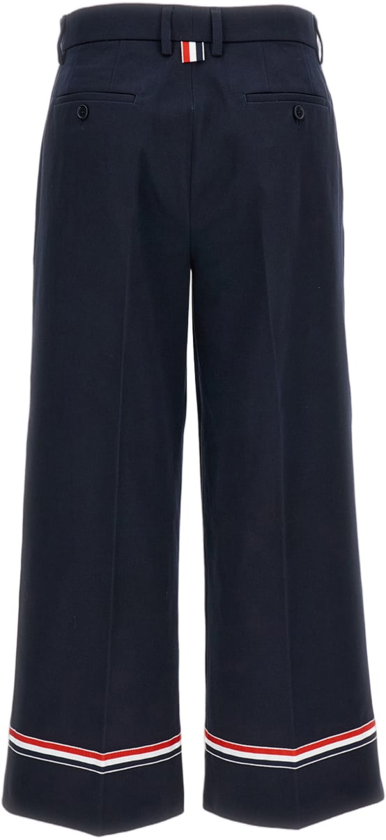 Thom Browne Blue Cotton Gabardine Chino Trousers Blauw