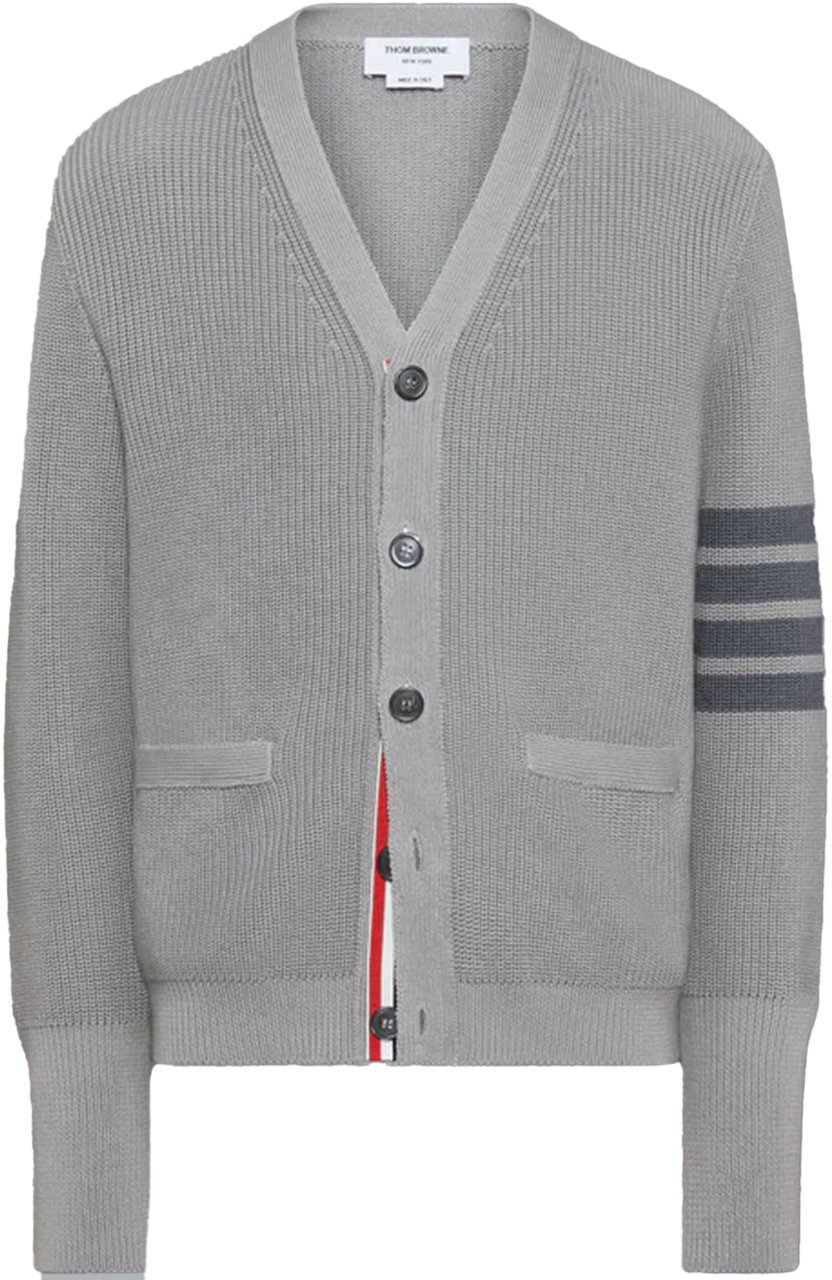 Thom Browne Geverfd vest met 4 strepen Lichtgrijs