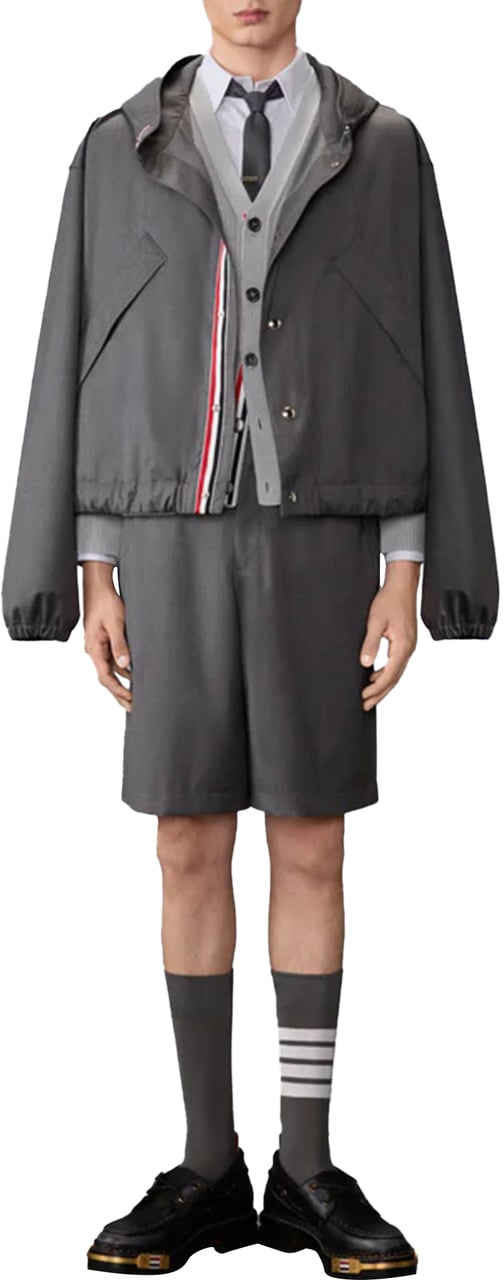 Thom Browne Geverfd vest met 4 strepen Lichtgrijs