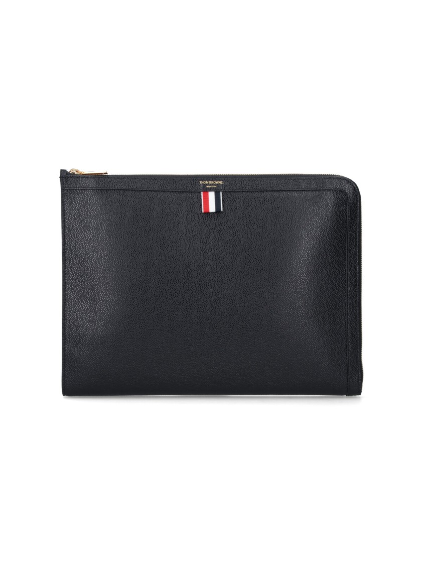 Thom Browne Logo Clutch – Black Zwart
