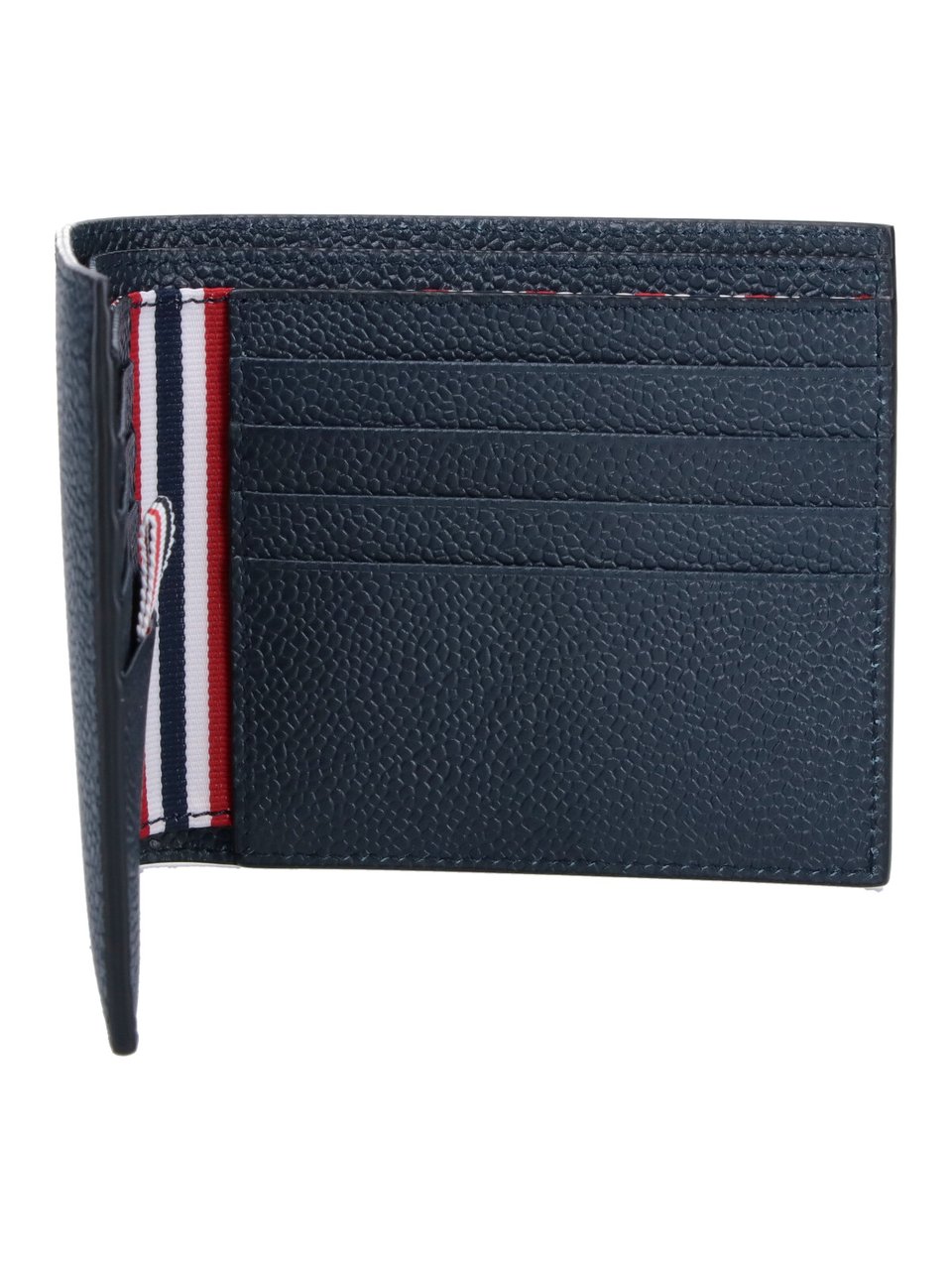 Thom Browne Blue Textured Leather Bifold Wallet Blauw