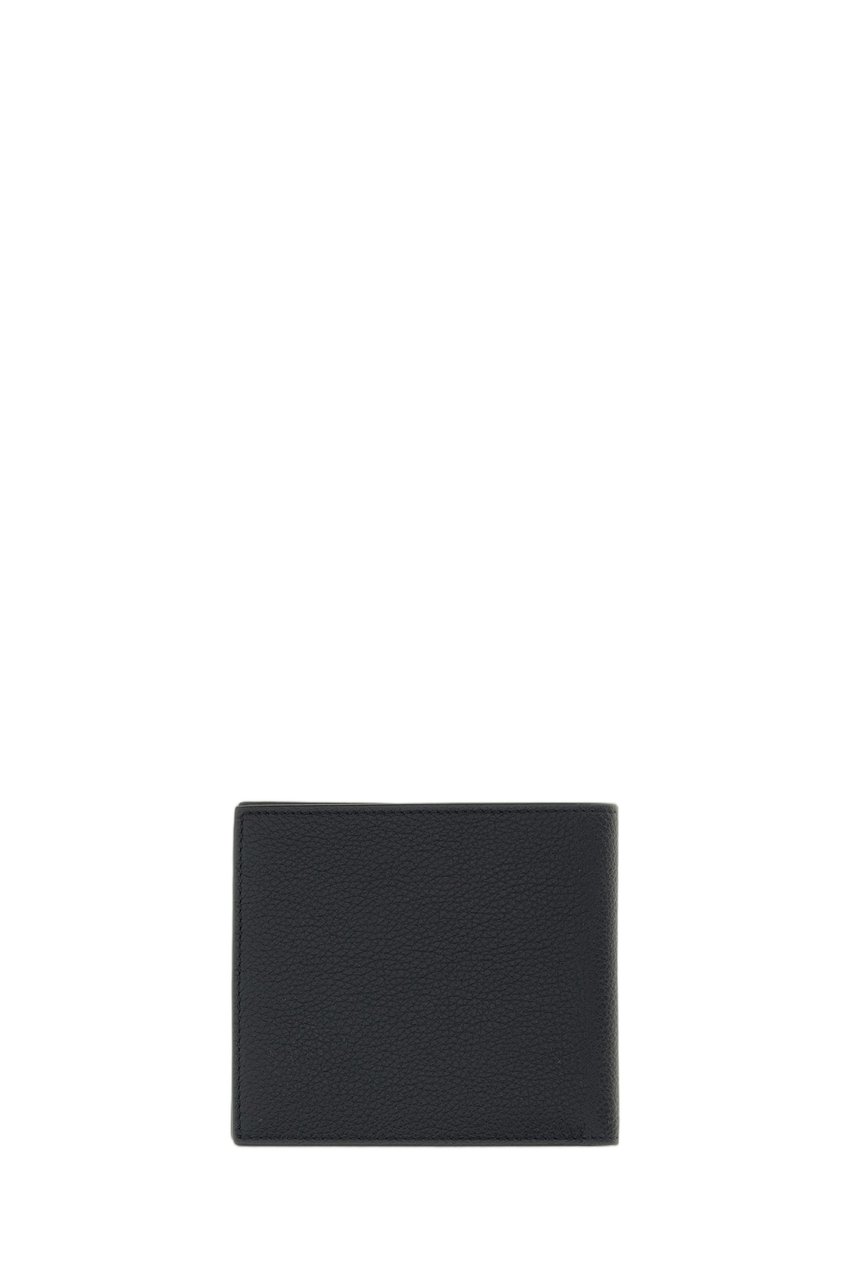 Thom Browne Black Pebbled Leather Bifold Wallet Zwart