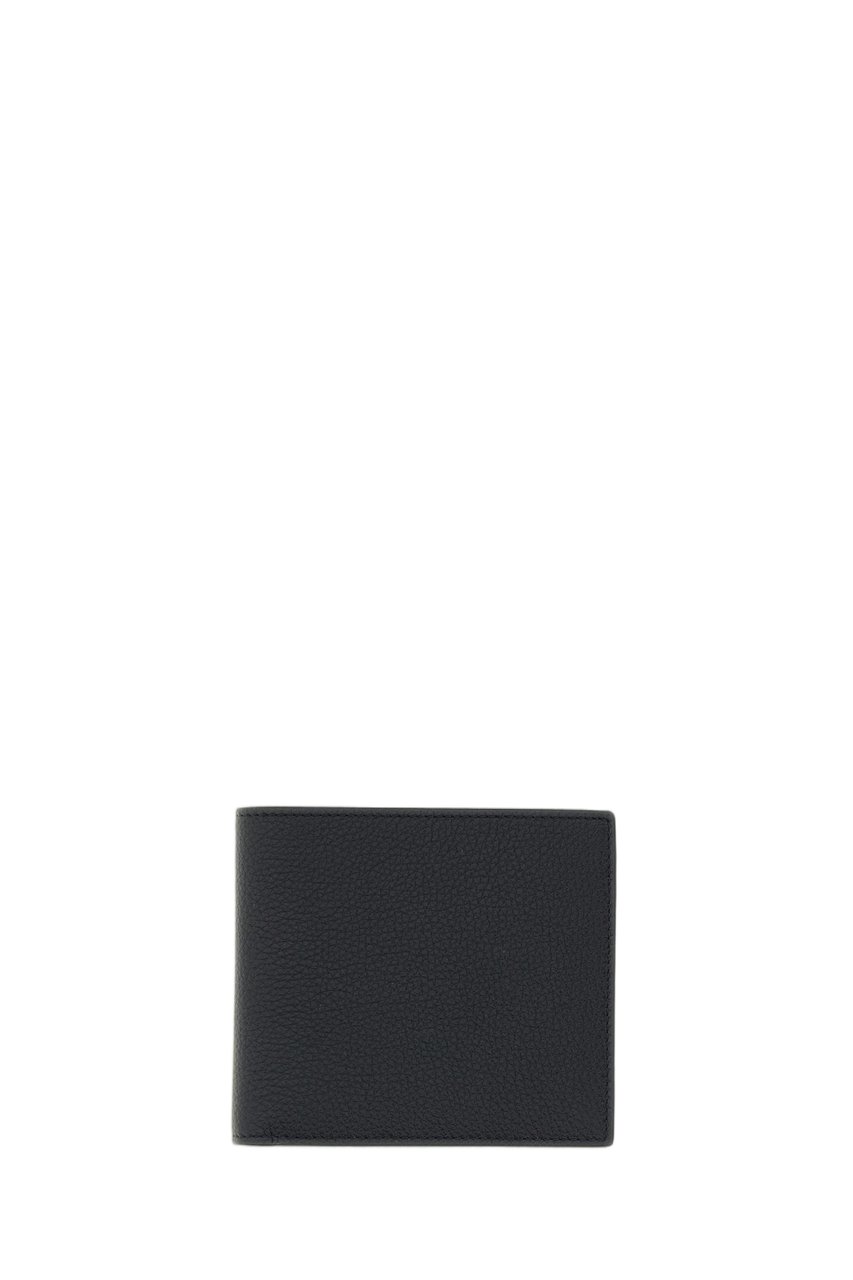Thom Browne Black Pebbled Leather Bifold Wallet Zwart