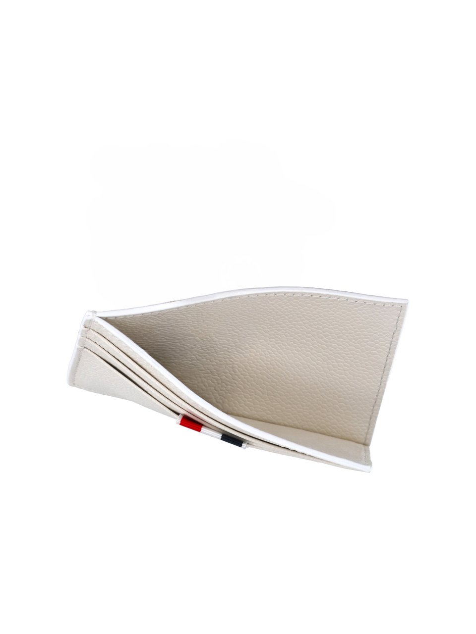 Thom Browne White Textured Leather Cardholder Wit