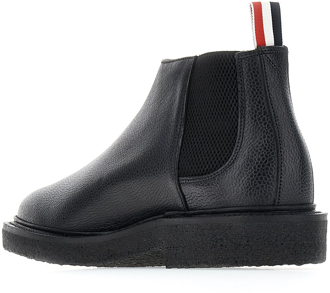 Thom Browne Thom Browne Black leather ankle boots Zwart