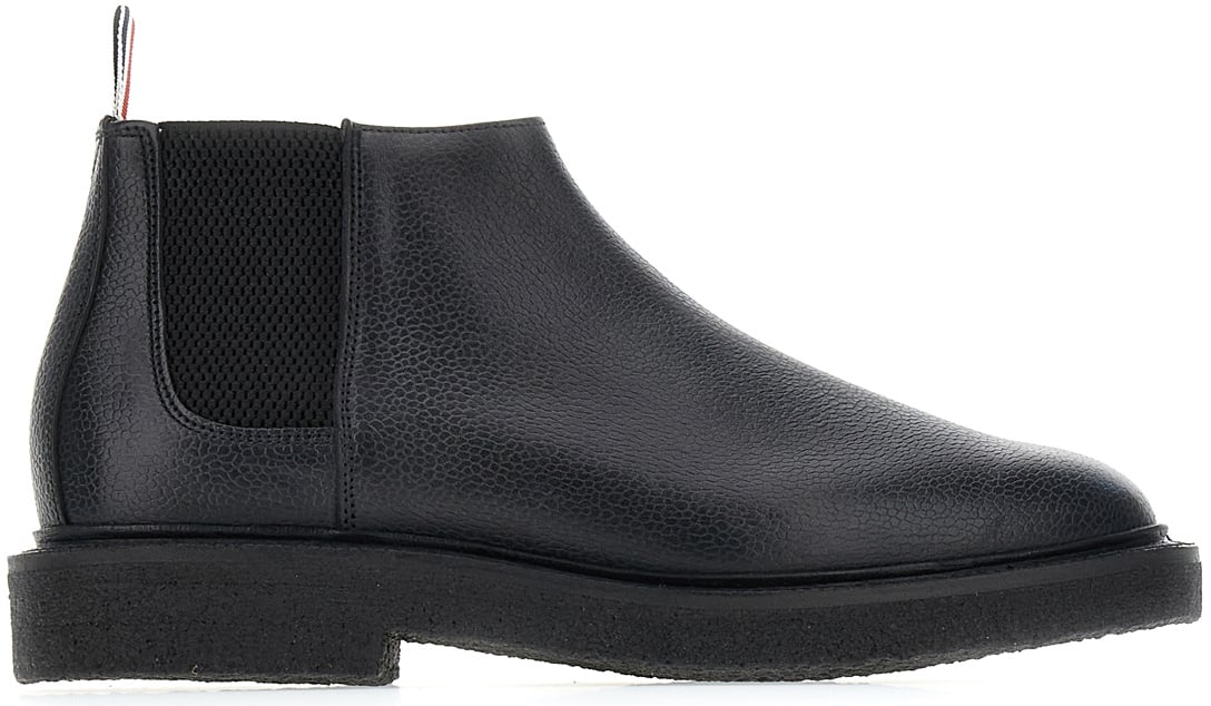 Thom Browne Thom Browne Black leather ankle boots Zwart