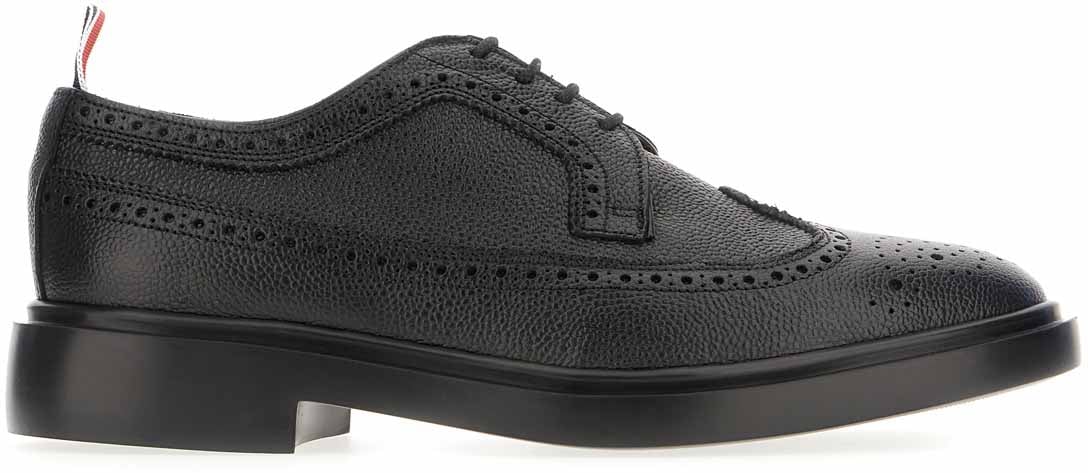 Thom Browne Thom Browne Black leather lace-up shoes Zwart