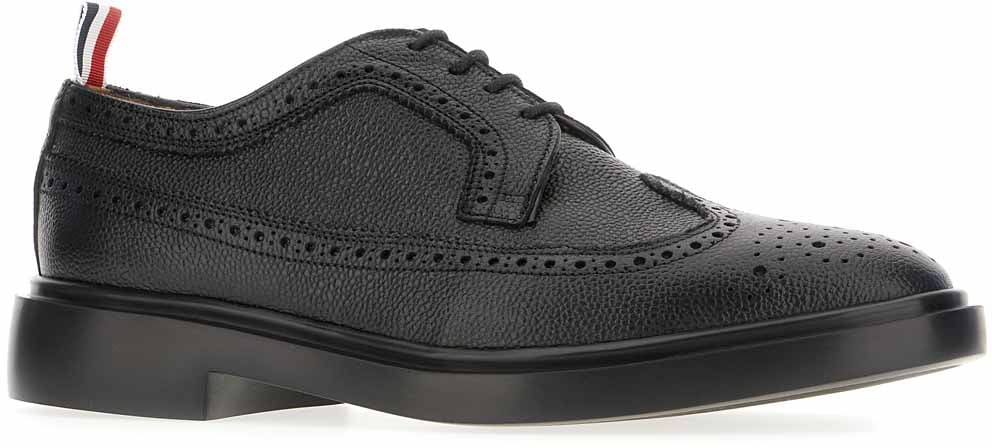 Thom Browne Thom Browne Black leather lace-up shoes Zwart