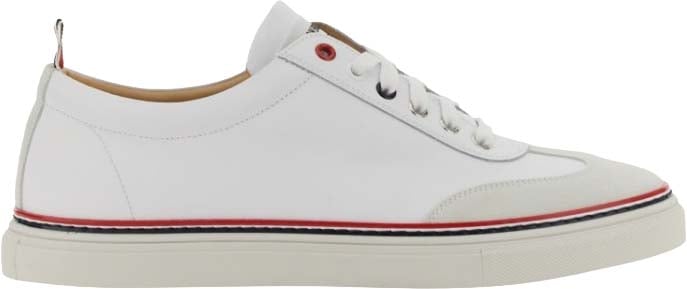 Thom Browne Low-Top Leather Sneaker Wit