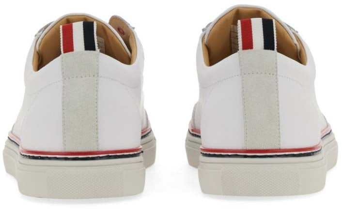 Thom Browne Low-Top Leather Sneaker Wit