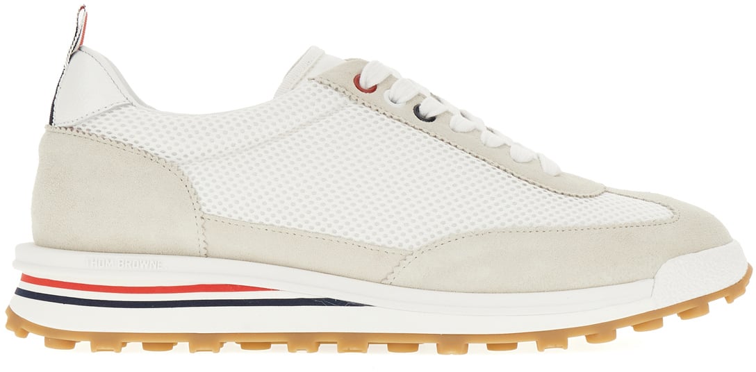 Thom Browne Thom Browne Two-tone leather and mesh sneakers Divers