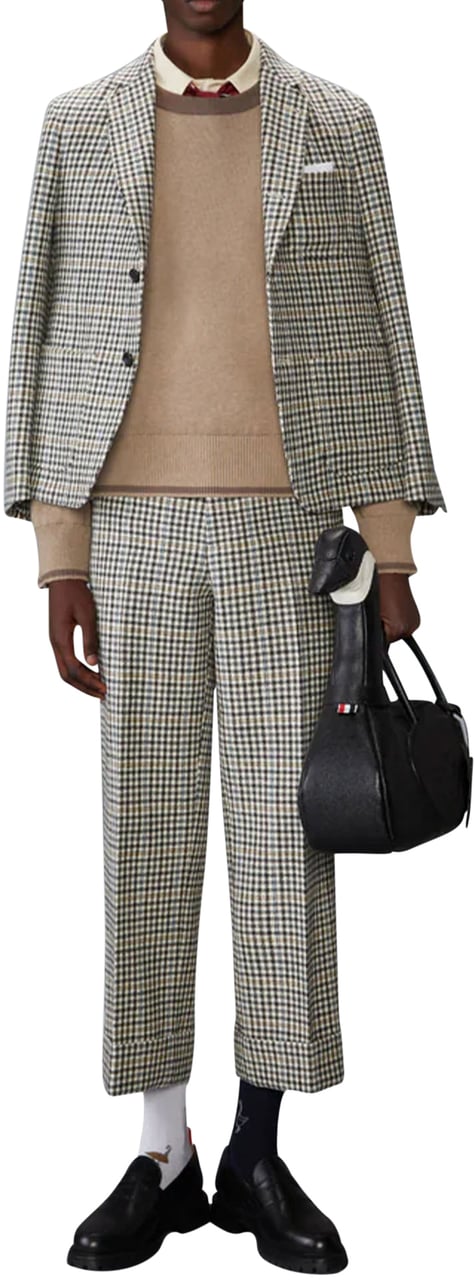 Thom Browne MILANO STITCH 4 BAR CREWNECK Beige