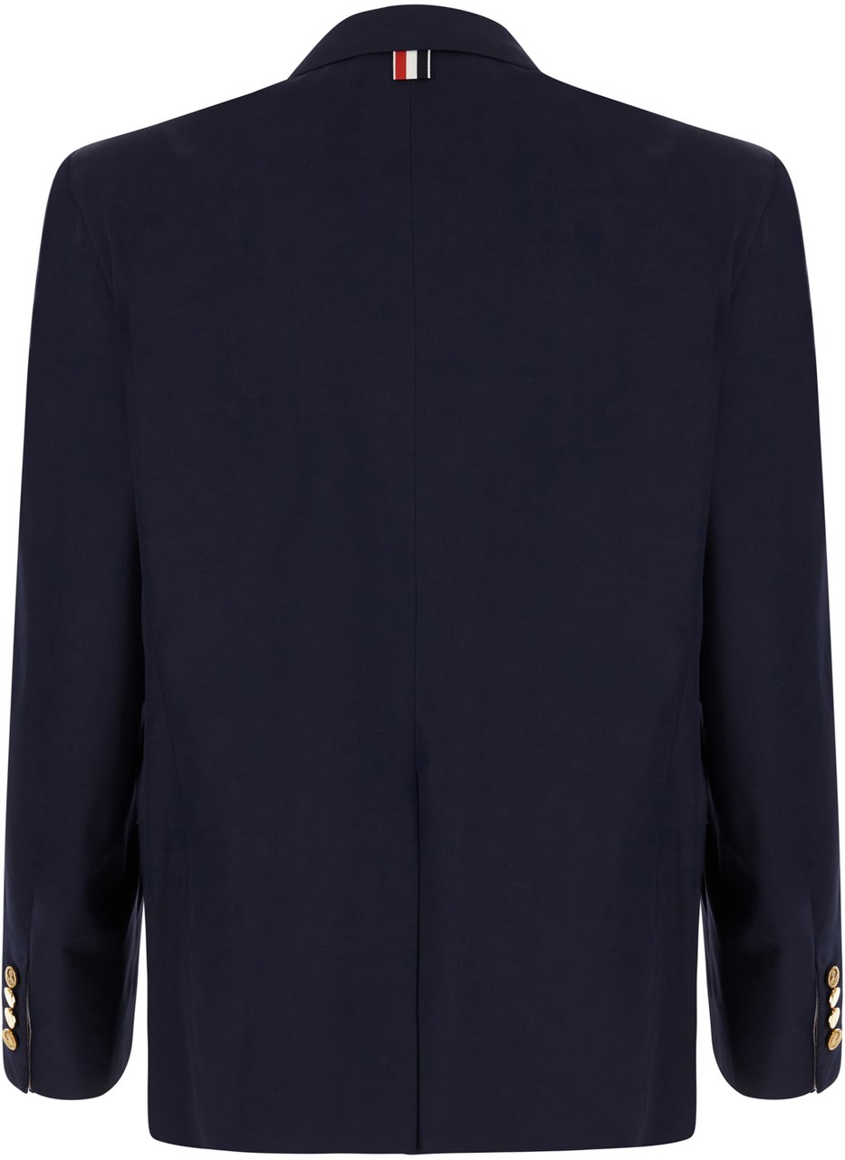 Thom Browne Thom Browne Navy blue polyester blend blazer Blauw