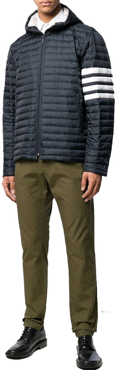 Thom Browne Coats Blue Blauw