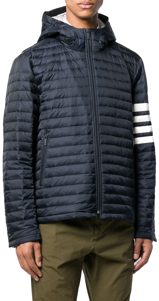 Thom Browne Coats Blue Blauw