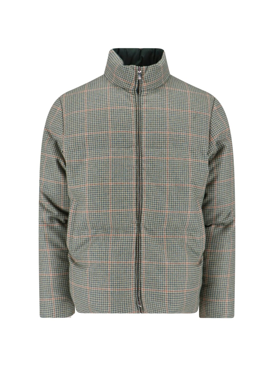 Thom Browne "Houndstooth Reversible" Down Jacket – Green/Black Groen
