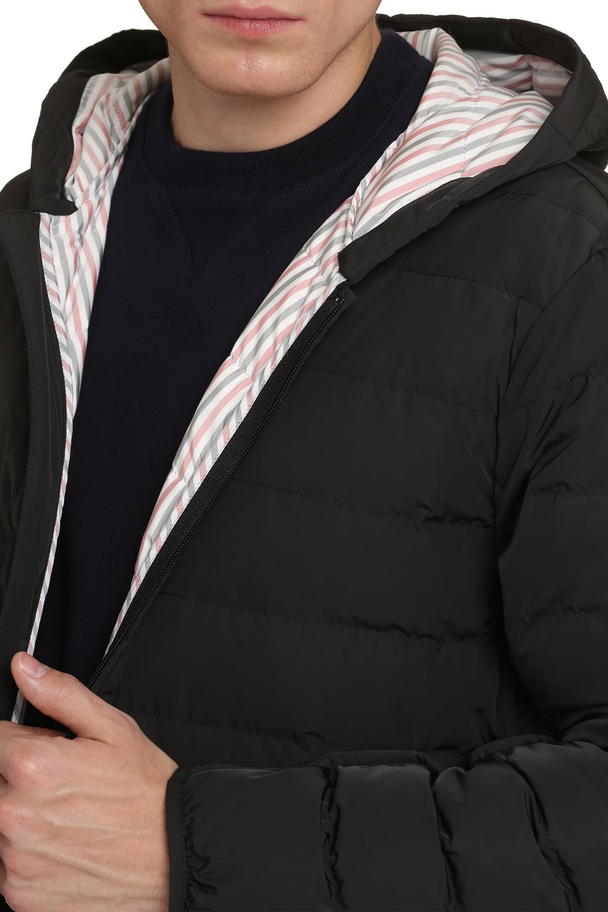 Thom Browne Hooded down jacket Zwart