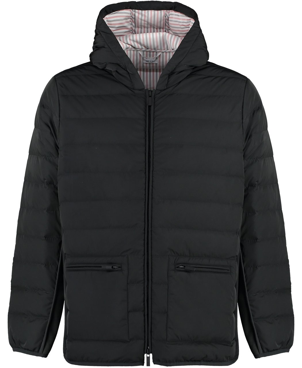 Thom Browne Hooded down jacket Zwart
