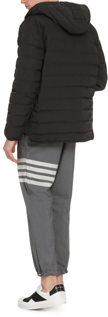 Thom Browne Hooded down jacket Zwart