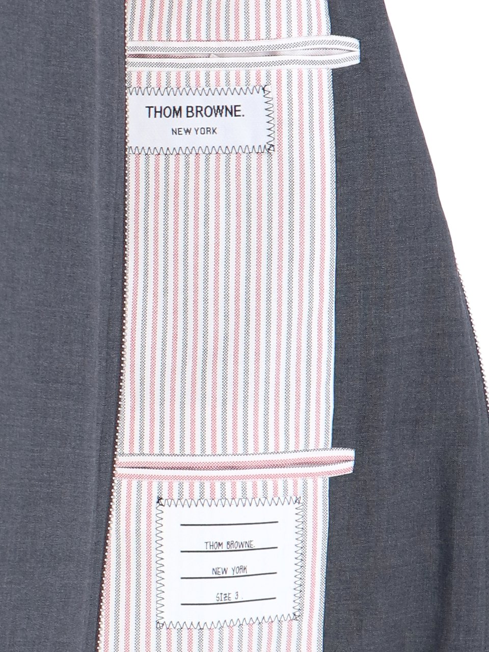 Thom Browne Wool Bomber Jacket With Iconic Stripe Details Grijs