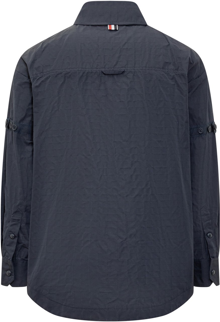 Thom Browne Camicia Oversize con Cuciture Blauw