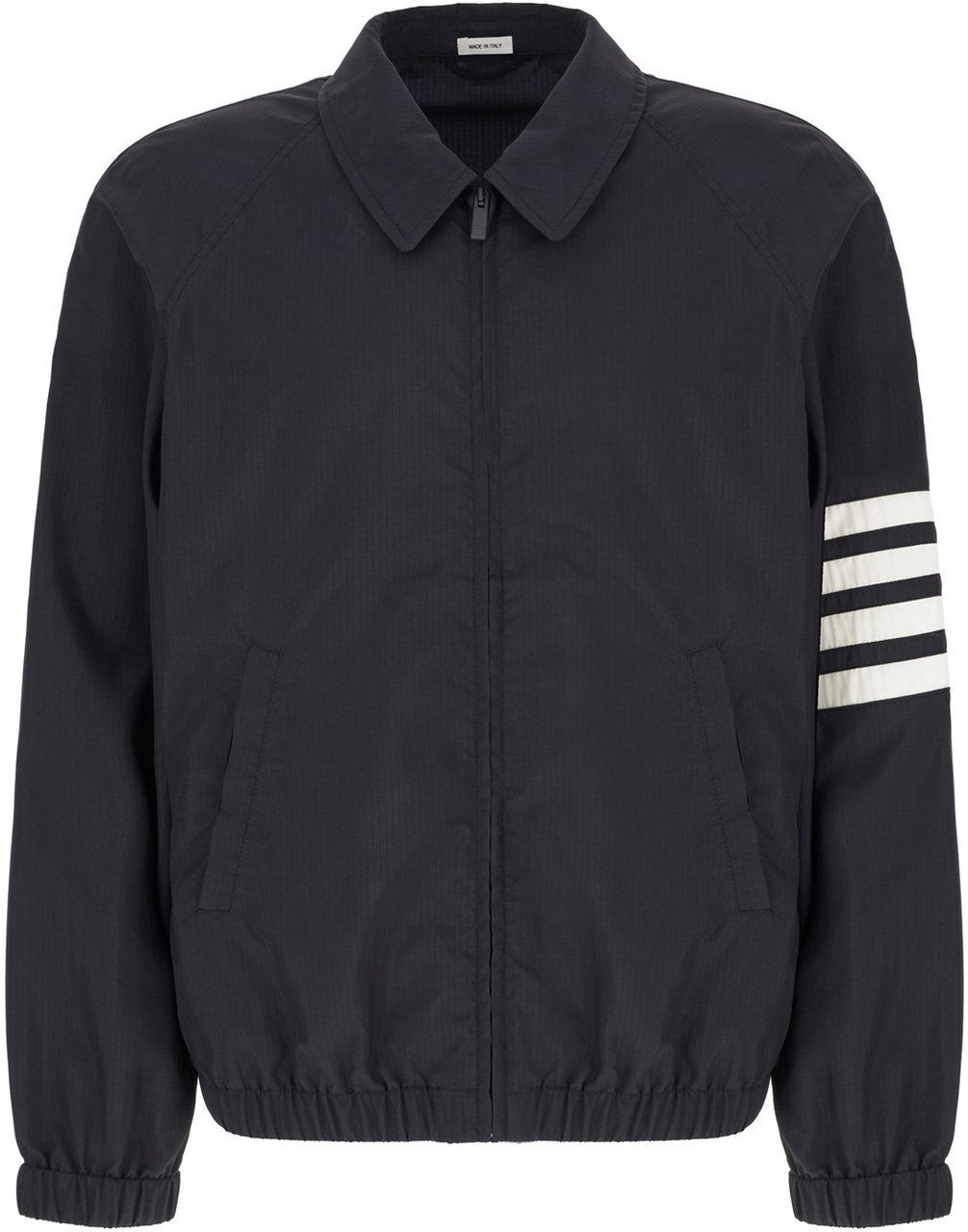 Thom Browne Navy blue nylon blend jacket Blauw