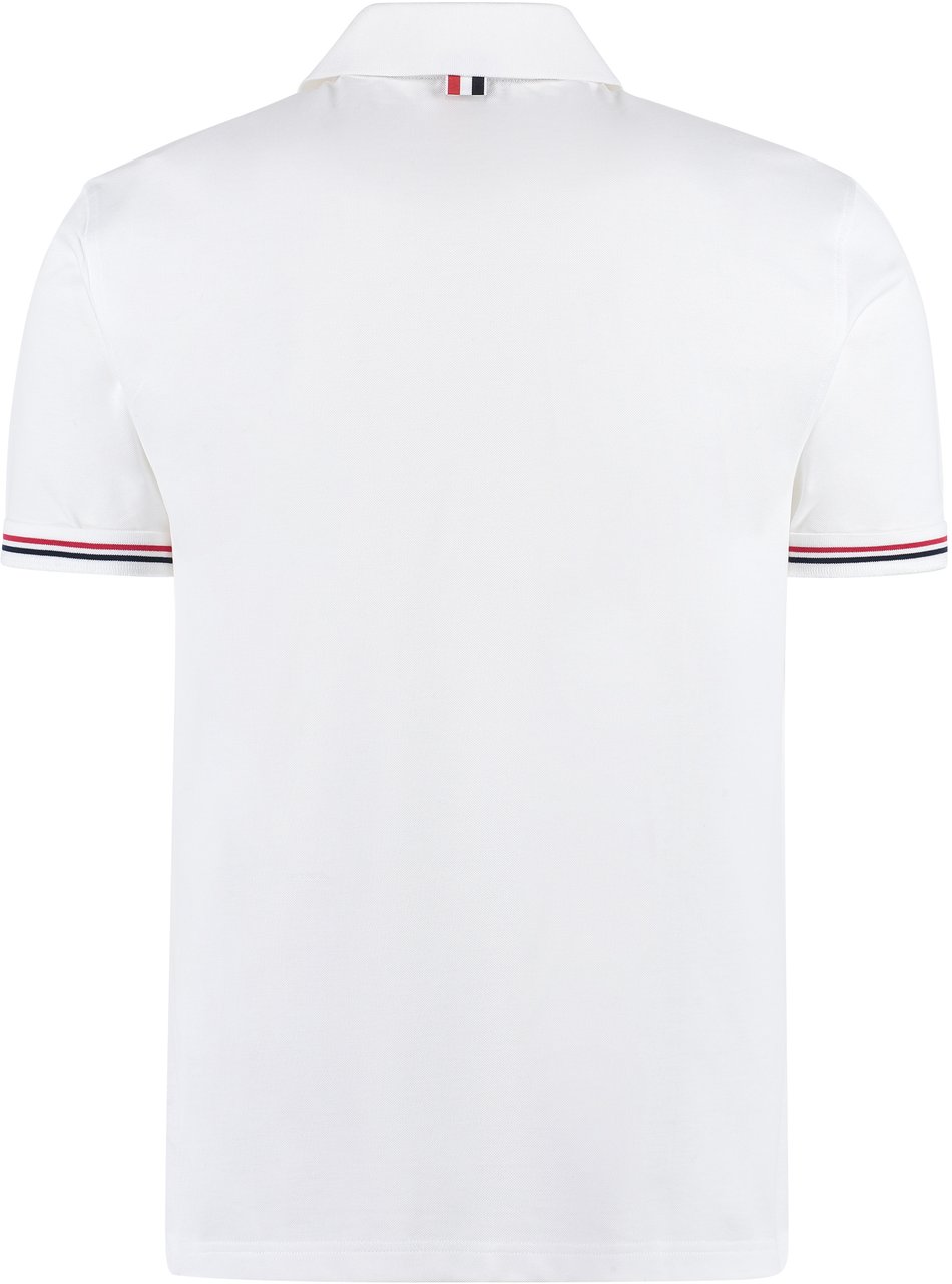 Thom Browne Short sleeve cotton polo shirt Wit