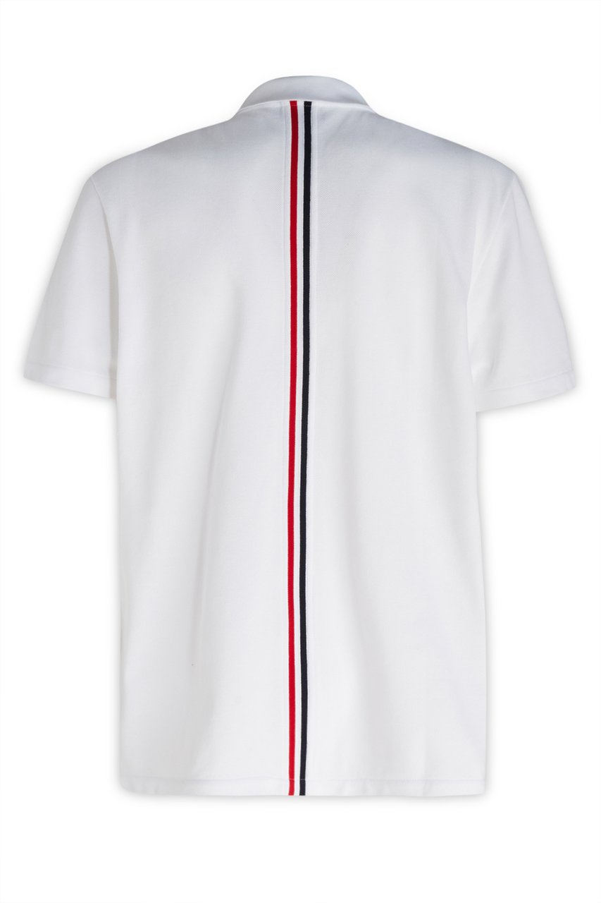 Thom Browne Thom Browne RELAXED FIT SS POLO WITH CB RWB STRIPE IN CLASSIC PIQUE Divers