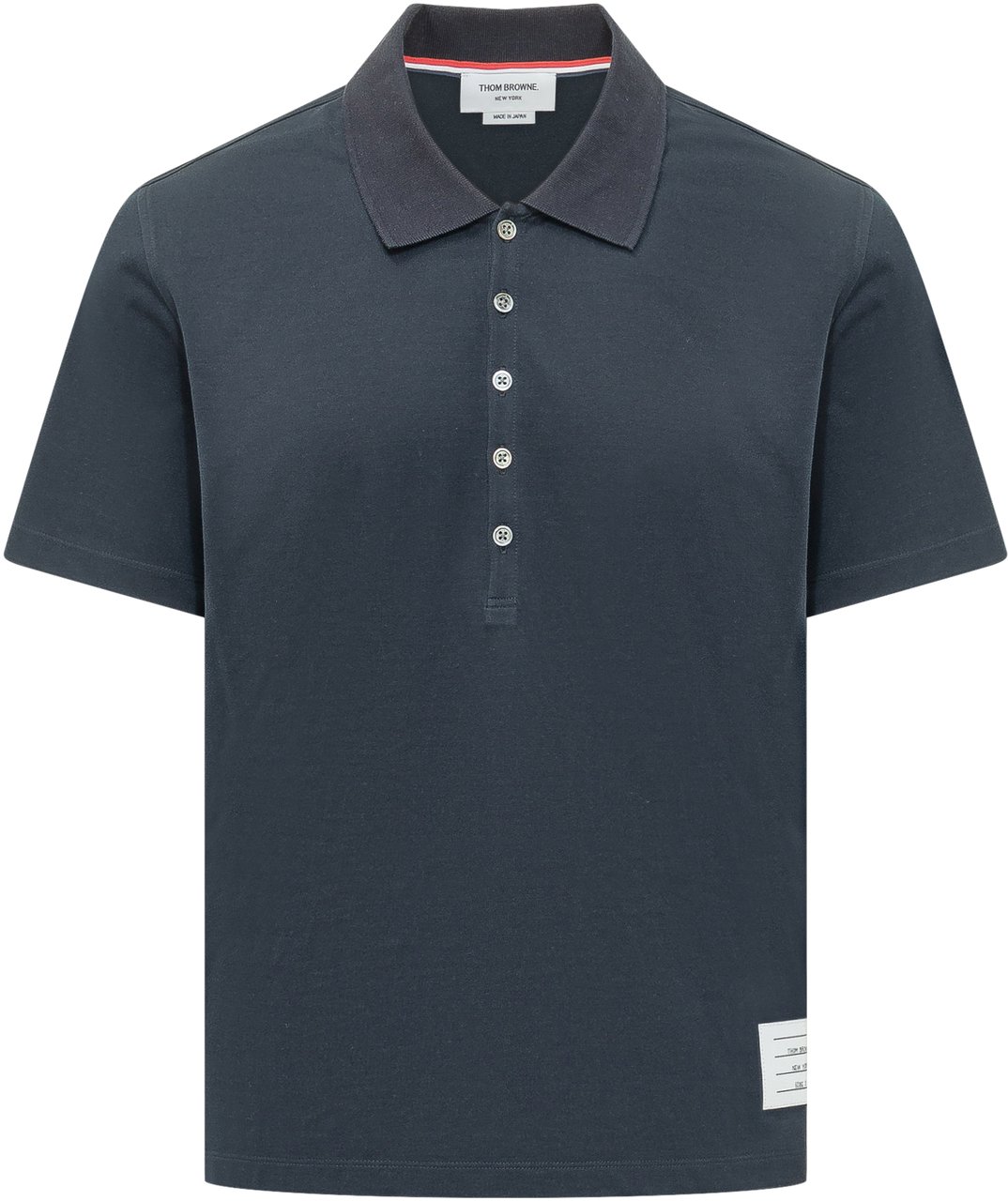 Thom Browne Polo Maniche Corte Relaxed Fit Navy