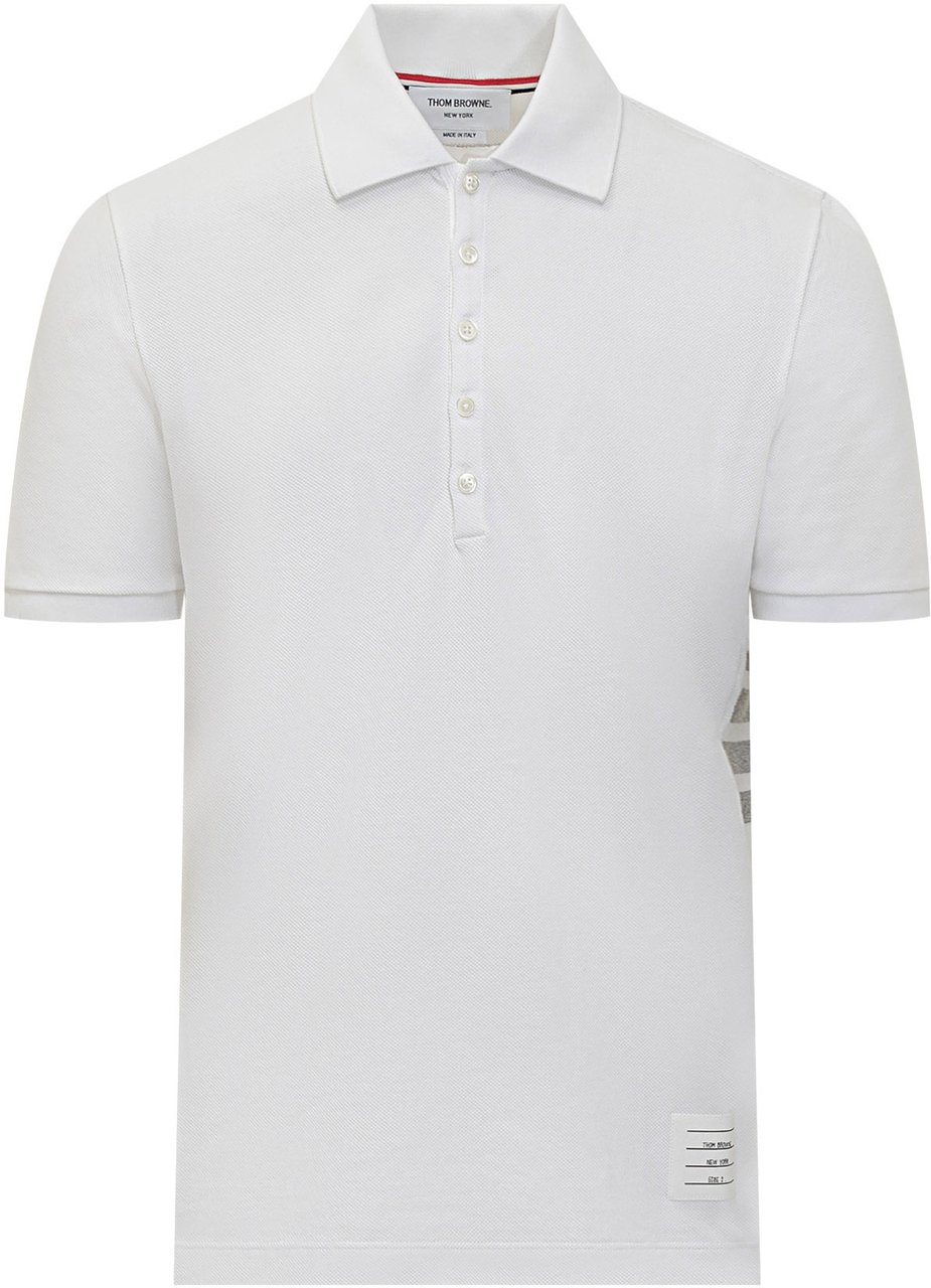 Thom Browne Polo a Maniche Corte Wit