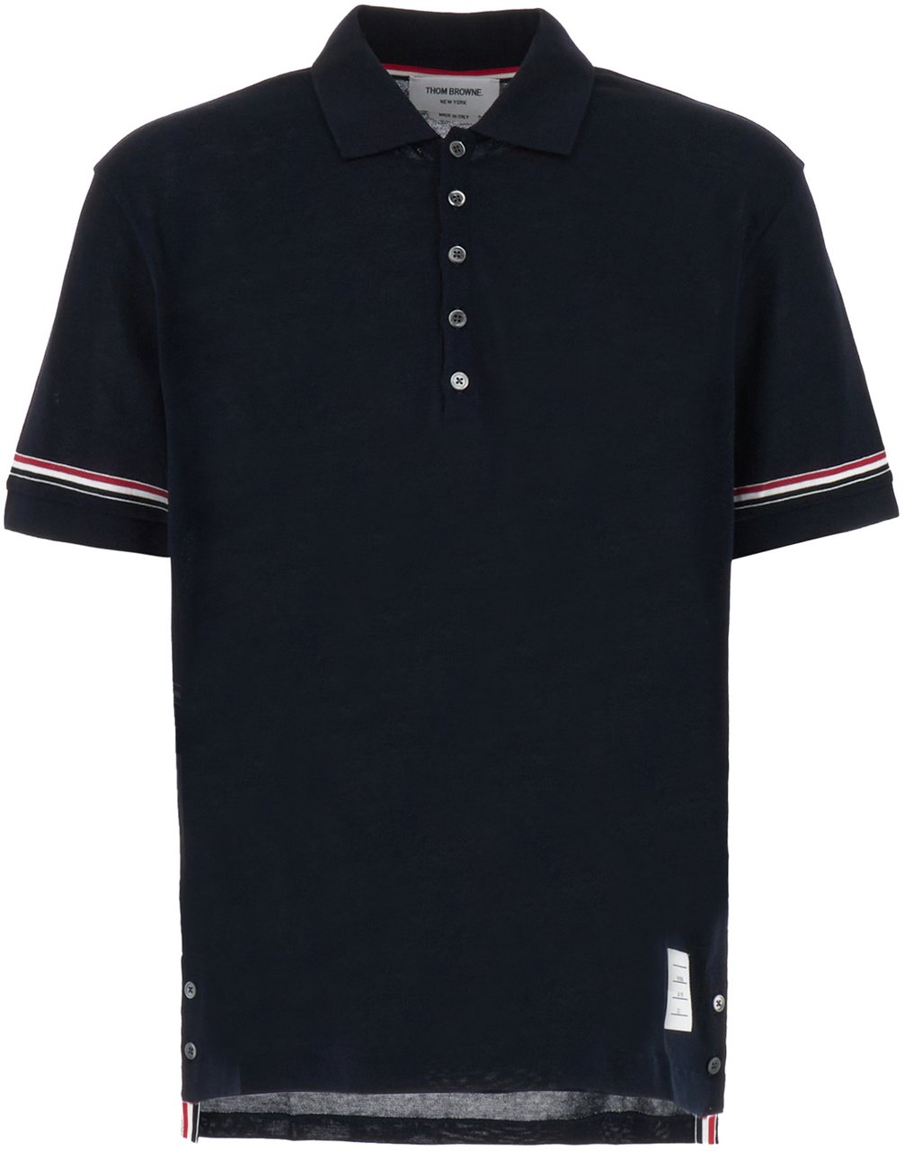 Thom Browne Thom Browne Navy blue piquet polo shirt Blauw
