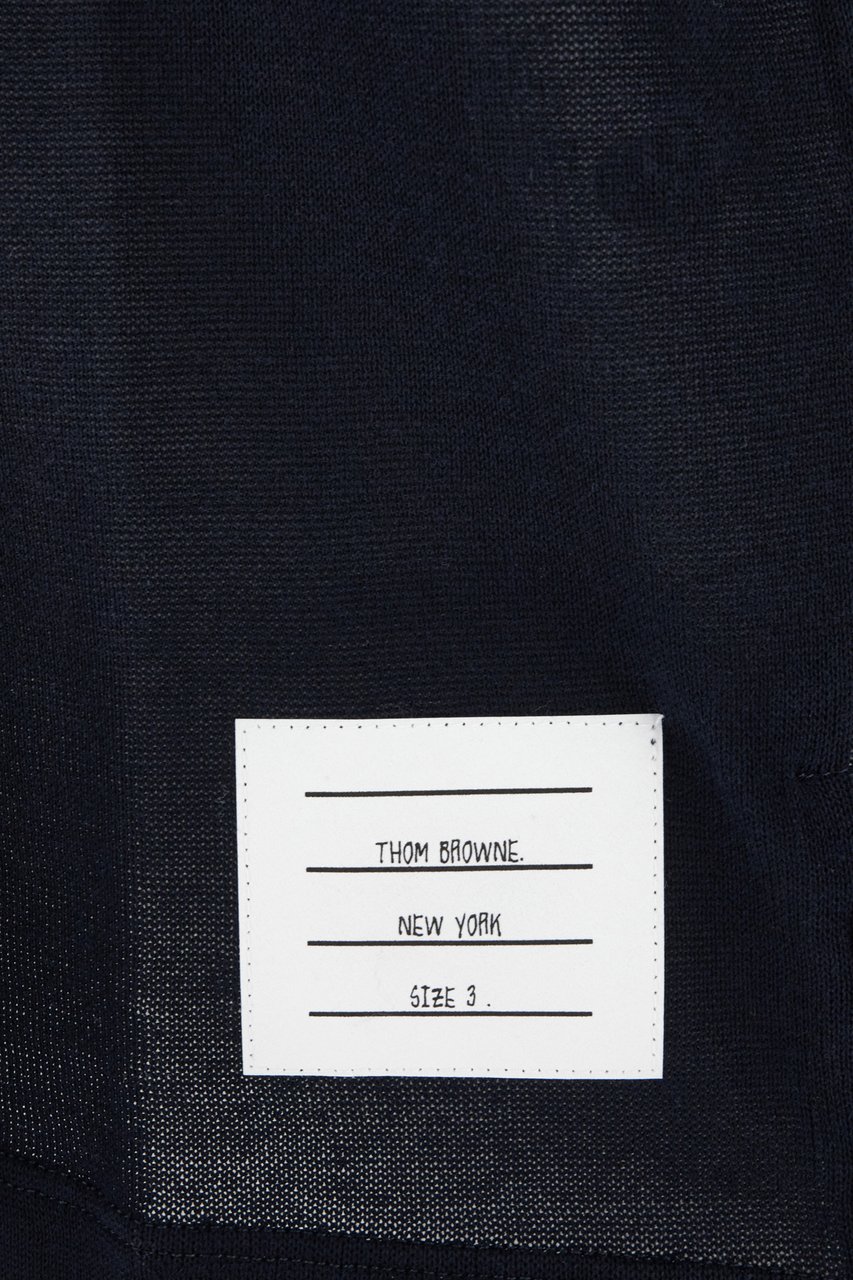 Thom Browne Thom Browne Navy blue piquet polo shirt Blauw