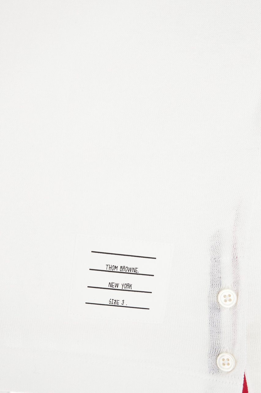 Thom Browne Thom Browne White piquet polo shirt Wit